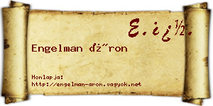 Engelman Áron névjegykártya